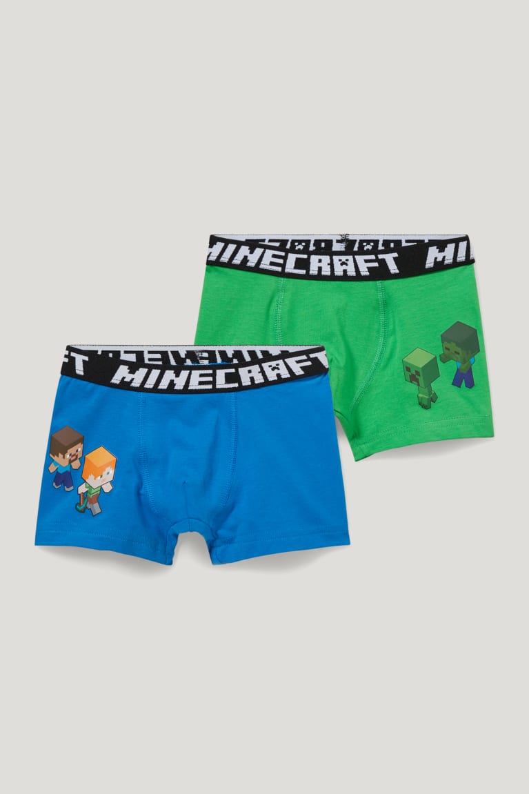 C&A Multipack Of 2 Minecraft Bokserin Organic Puuvilla Poikien Alusvaatteet Sininen | 81GCIVRQK