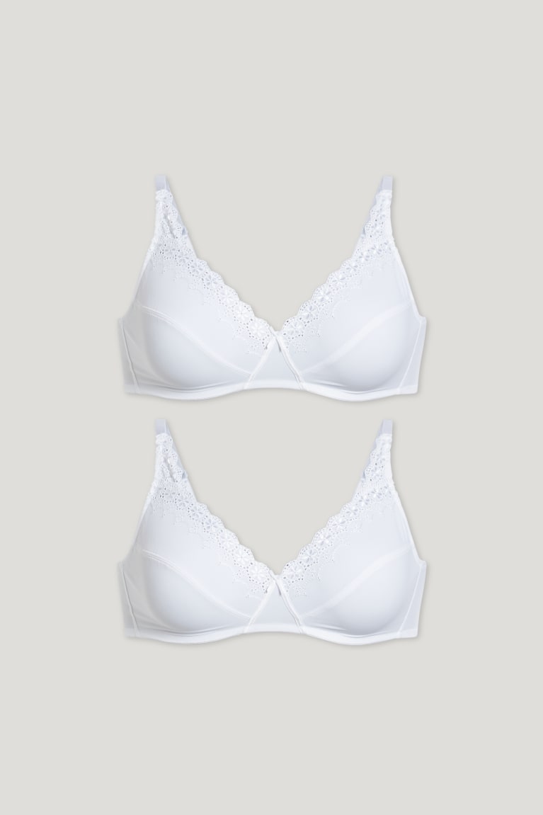 C&A Multipack Of 2 Non-wired Bra Naisten Alusvaatteet Valkoinen | 85MOQXPCF