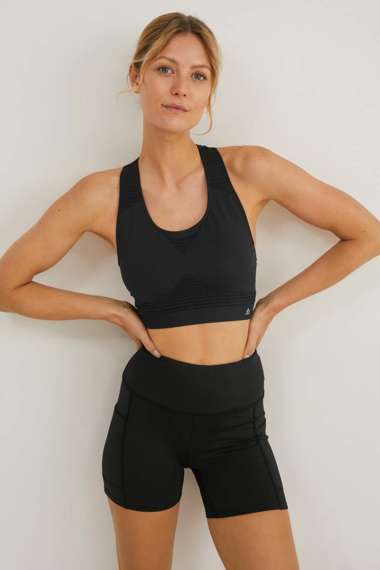 C&A Multipack Of 2 Sports Bra Pehmustettu Recycled Naisten Alusvaatteet Mustat | 49PFOXIMJ