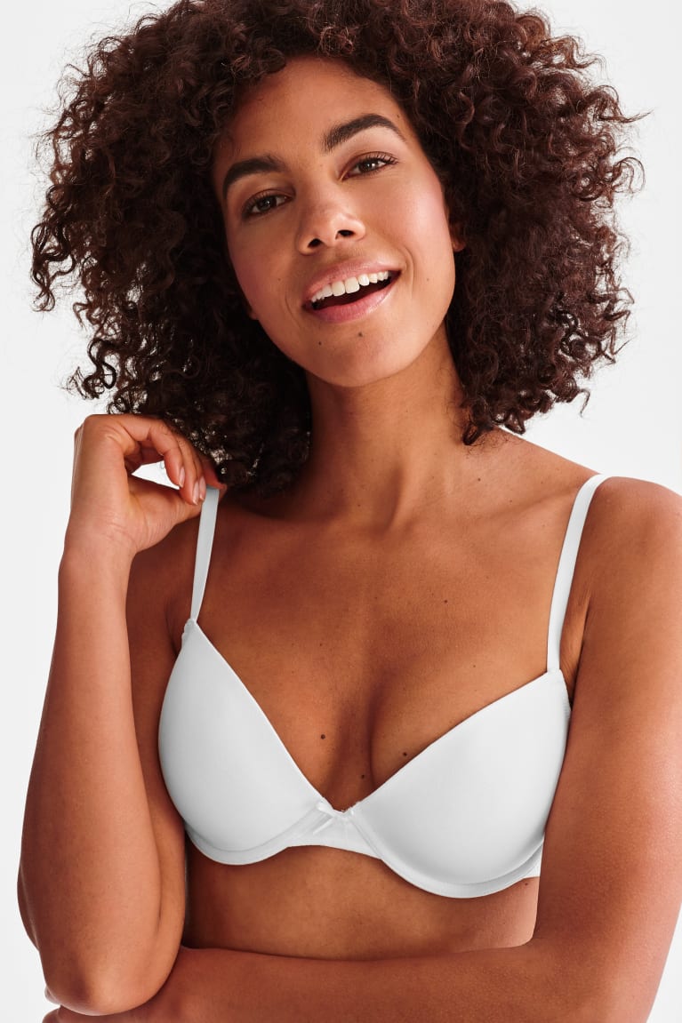 C&A Multipack Of 2 Underwire Bra Demi Organic Puuvilla Naisten Alusvaatteet Mustat Valkoinen | 85SZCLRKW