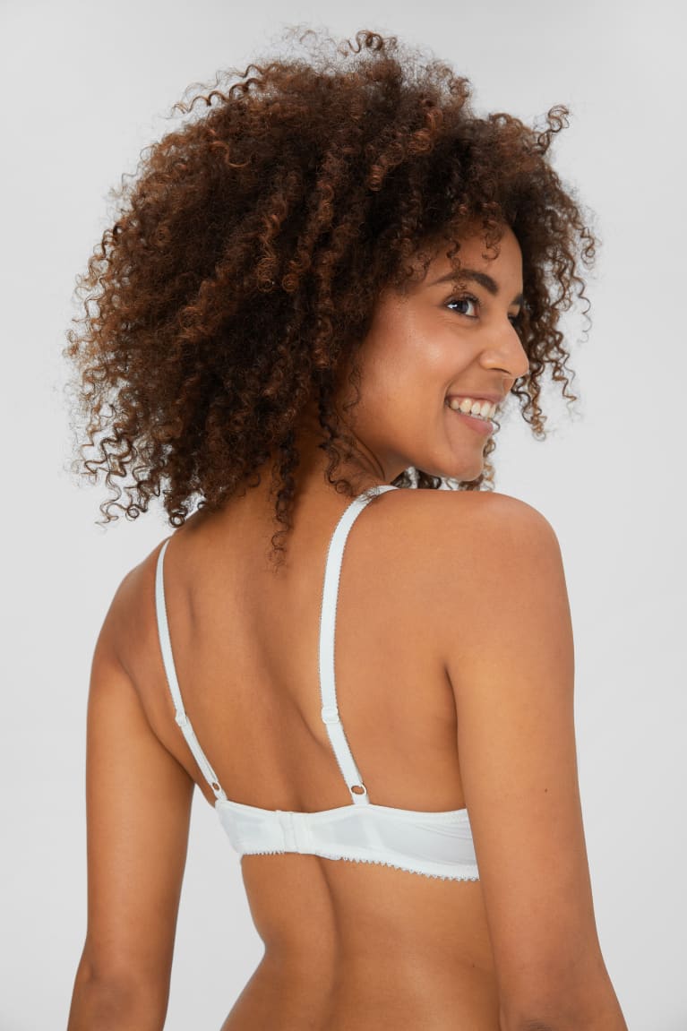 C&A Multipack Of 2 Underwire Bra Demi Pehmustettu Naisten Alusvaatteet Valkoinen Beige | 98OEJTRML