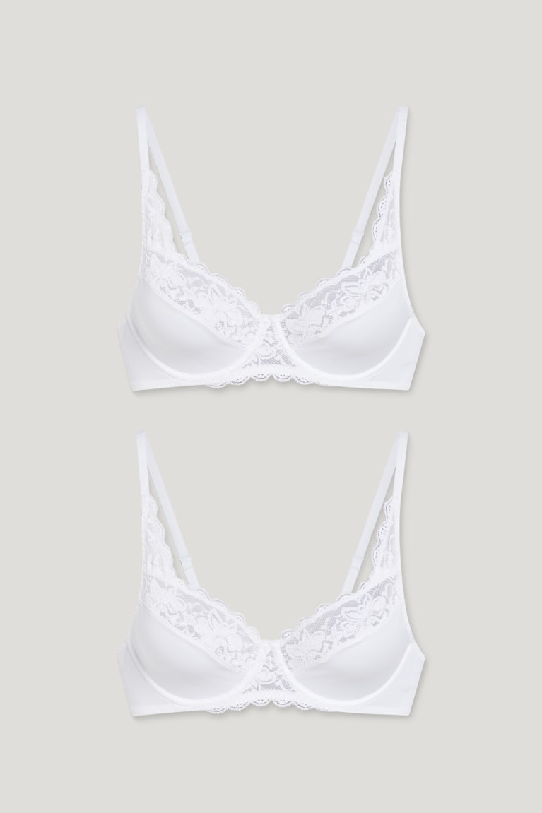 C&A Multipack Of 2 Underwire Bra Naisten Alusvaatteet Valkoinen | 90KDJABXU