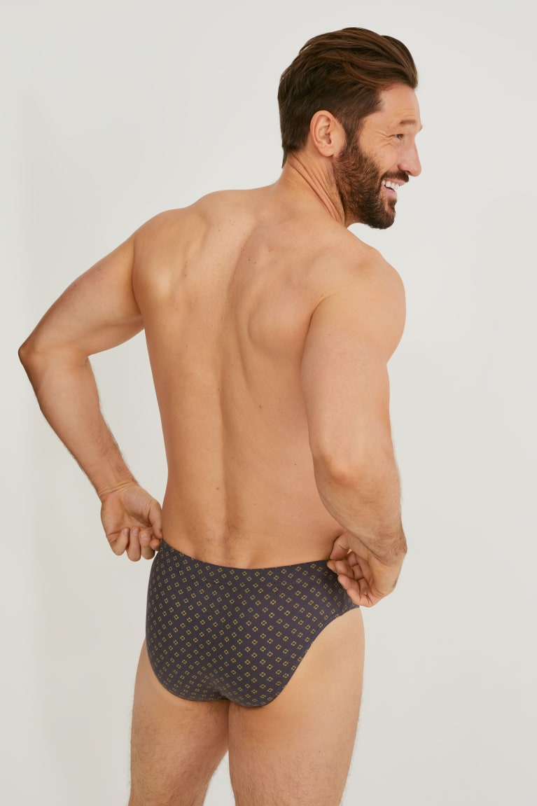 C&A Multipack Of 3 Briefs Organic Puuvilla Miesten Alusvaatteet Harmaat Keltainen | 47BHZDCFK