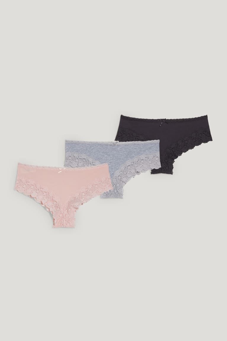 C&A Multipack Of 3 Briefs Organic Puuvilla Naisten Alusvaatteet Pinkki | 75XYDRASU