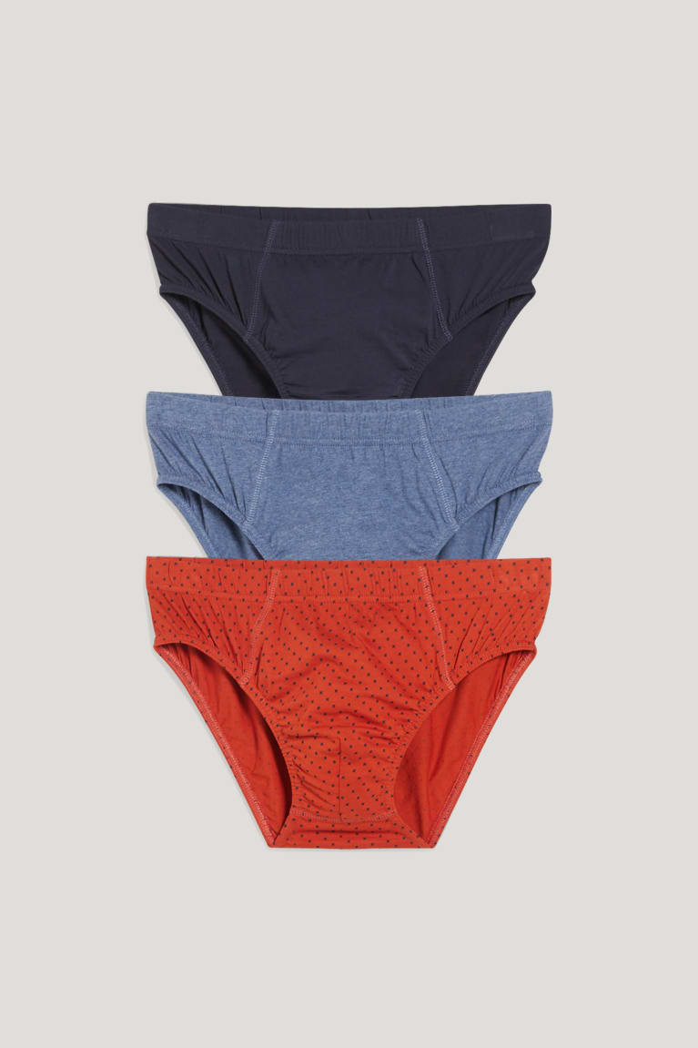 C&A Multipack Of 3 Briefs Organic Puuvilla Miesten Alusvaatteet Oranssi Punainen | 83WDJVAHR