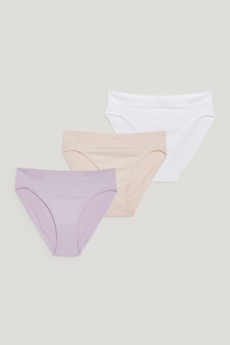 C&A Multipack Of 3 Briefs Seamless Naisten Alusvaatteet Vaaleanvioletit | 08XJGYDEA