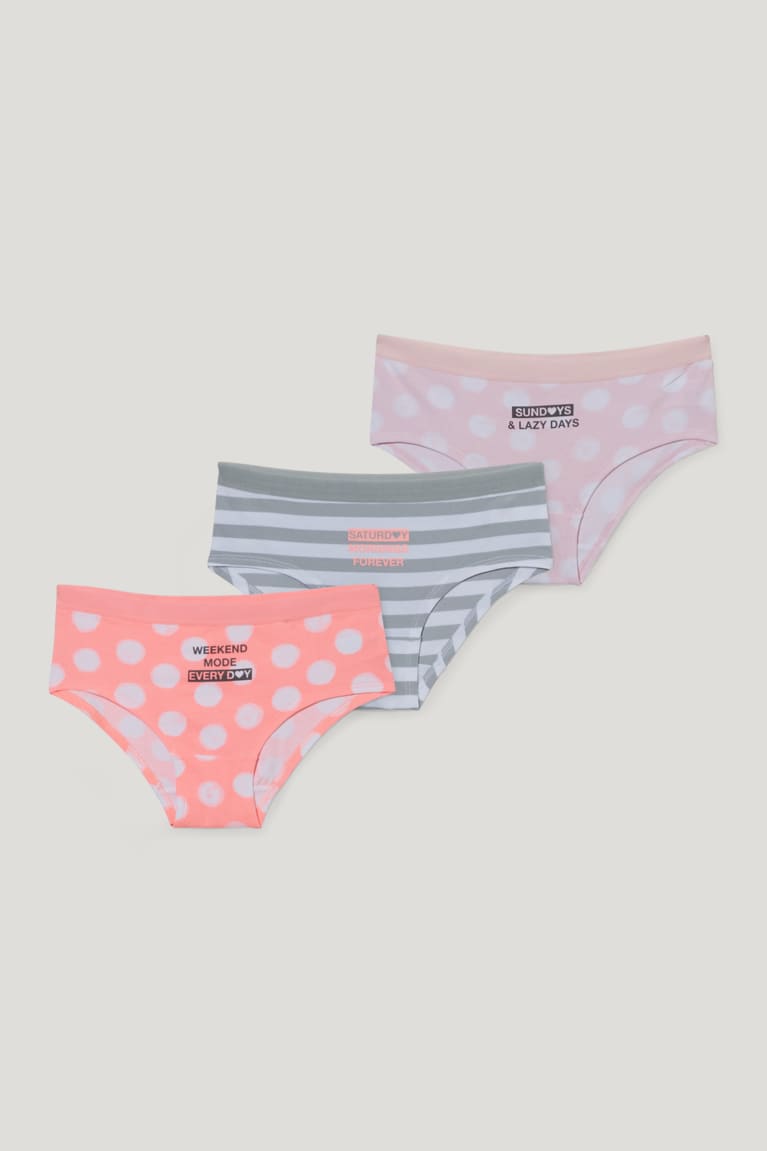 C&A Multipack Of 3 Hipster Briefs Organic Puuvilla Tytön Alusvaatteet Valkoinen Pinkki | 79WHSFKGU