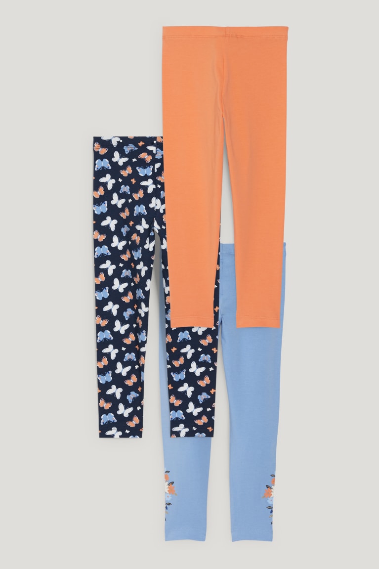 C&A Multipack Of 3 Leggings Tytön Suorat Housut Sininen | 24NATQPIS