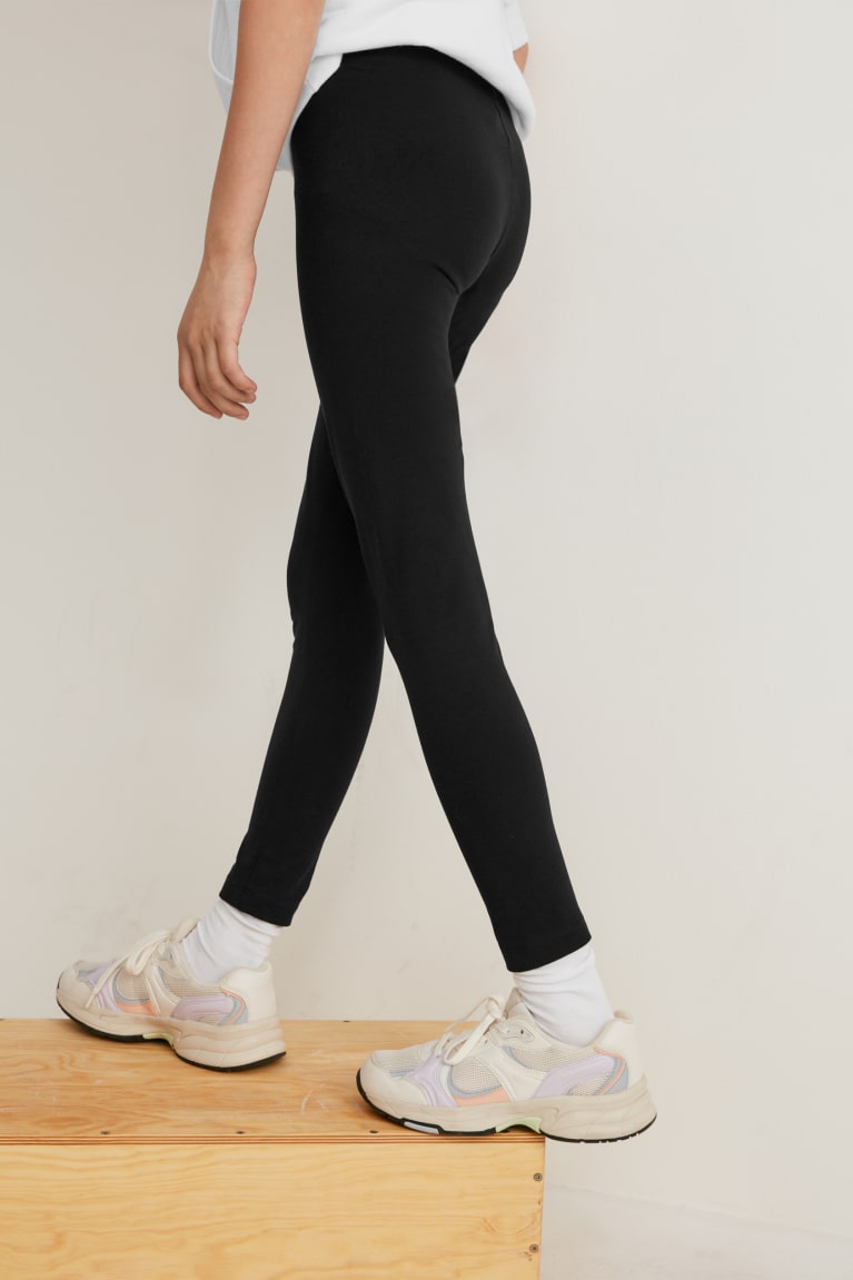 C&A Multipack Of 3 Leggings Tytön Suorat Housut Mustat | 74TUVKYFH