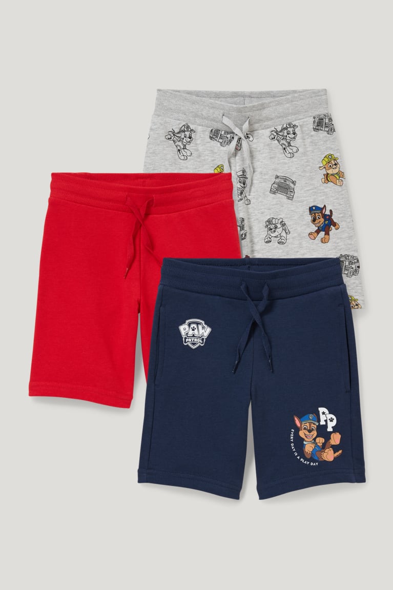 C&A Multipack Of 3 Paw Patrol Sweat Bermuda Poikien Suorat Housut Vaaleanharmaat | 28AKPEOSL