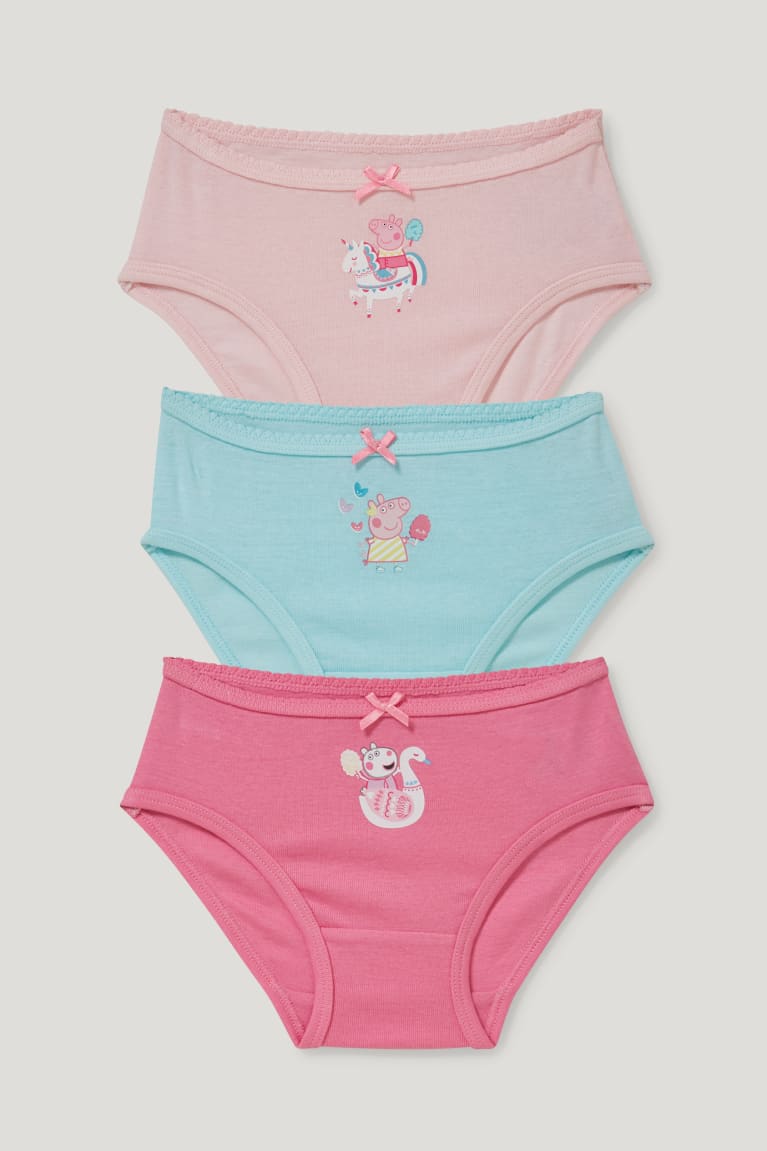 C&A Multipack Of 3 Peppa Pig Briefs Organic Puuvilla Tytön Alusvaatteet Pinkki | 84SGYCPOW