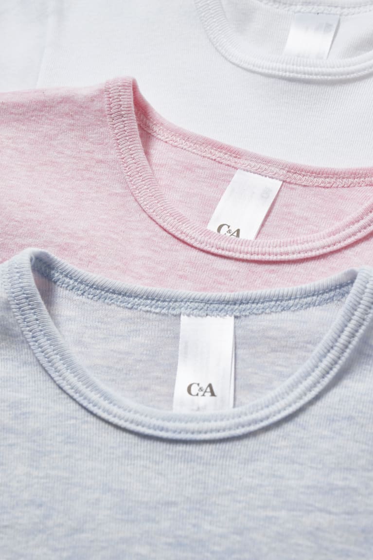 C&A Multipack Of 3 Vest With Organic Puuvilla Tytön Alusvaatteet Pinkki Vaaleansininen | 91SNMADIL