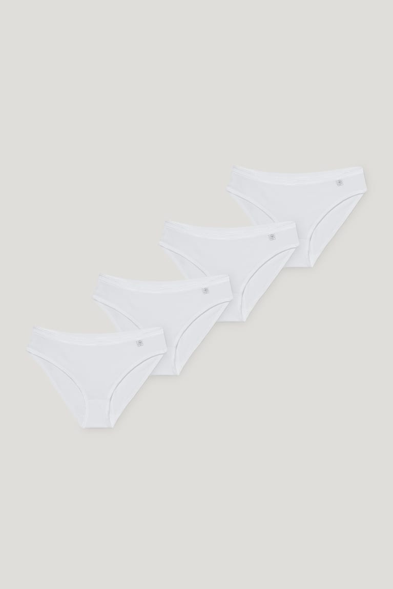 C&A Multipack Of 4 Briefs Organic Puuvilla Naisten Alusvaatteet Valkoinen | 59DKBHWPM