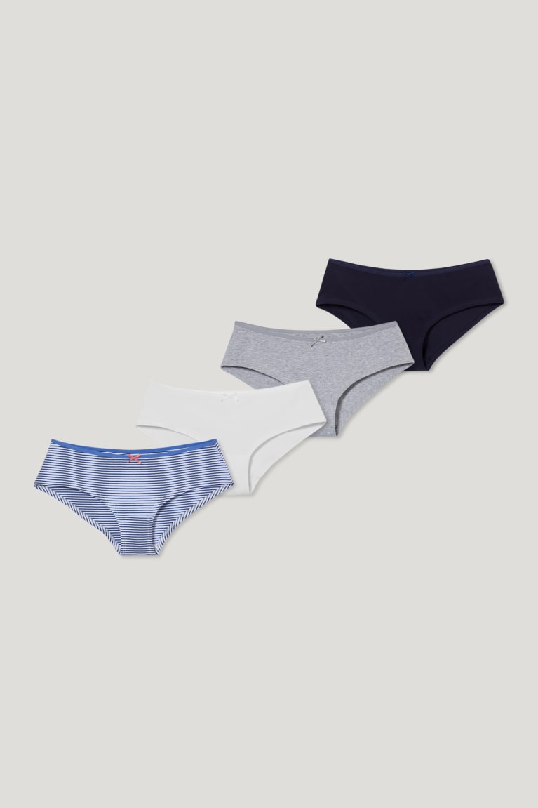 C&A Multipack Of 4 Hipster Briefs Organic Puuvilla Naisten Alusvaatteet Sininen | 12ZSDRLUE