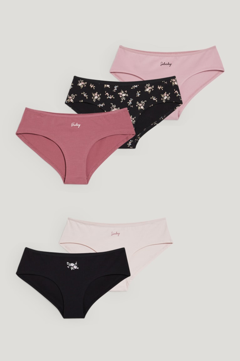 C&A Multipack Of 5 Hipster Briefs Naisten Alusvaatteet Mustat Pinkki | 53DUAEICW