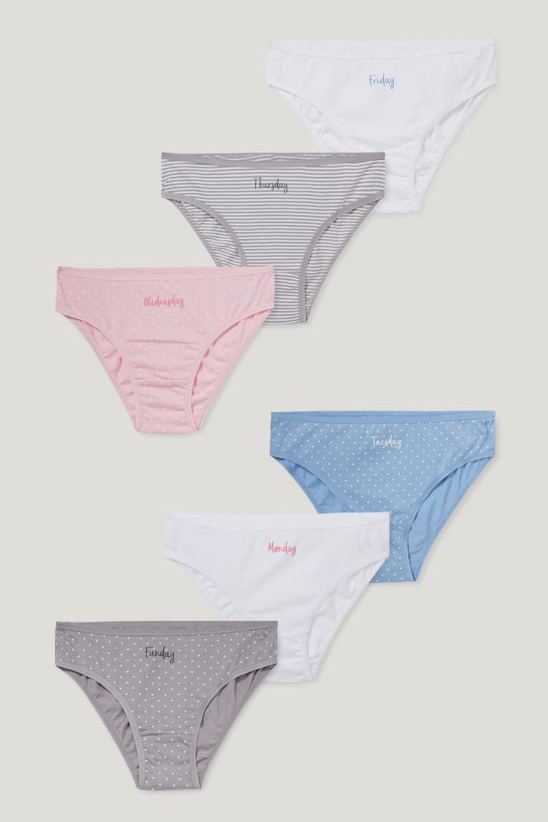 C&A Multipack Of 6 Briefs Organic Puuvilla Tytön Alusvaatteet Valkoinen Pinkki | 45DLMEGXO