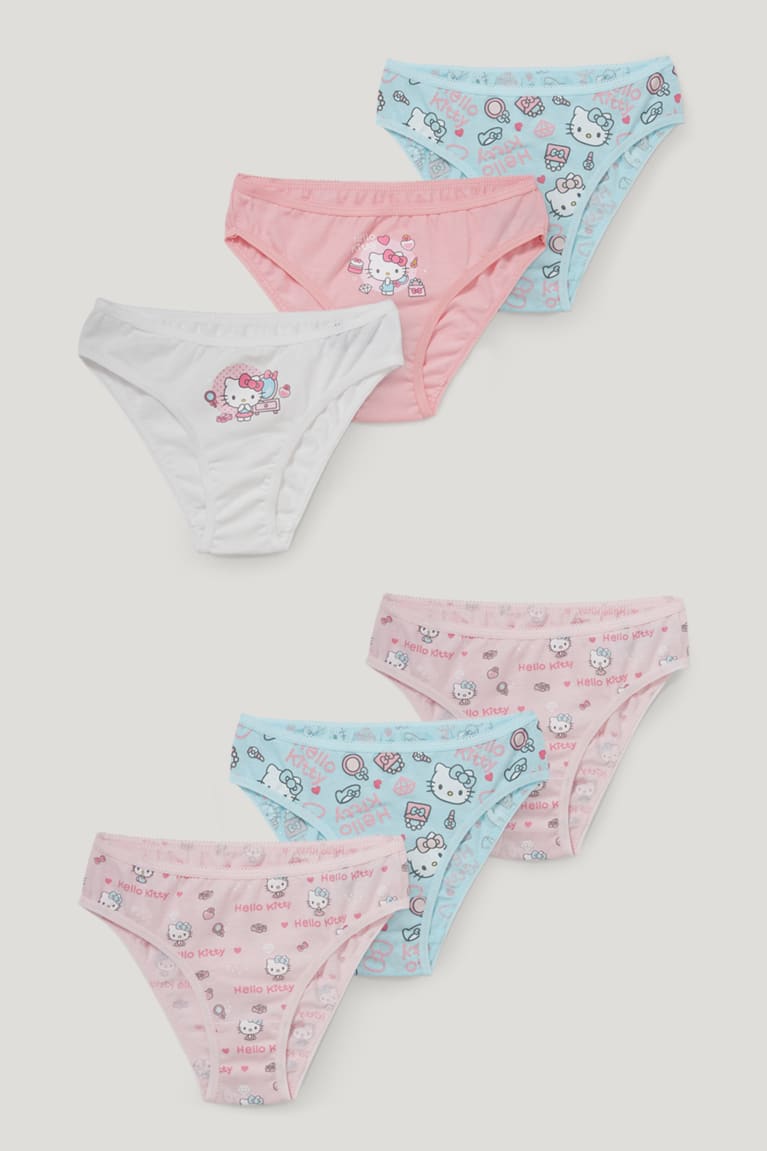 C&A Multipack Of 6 Hello Kitty Briefs Organic Puuvilla Tytön Alusvaatteet Valkoinen Pinkki | 15MCTRGEF