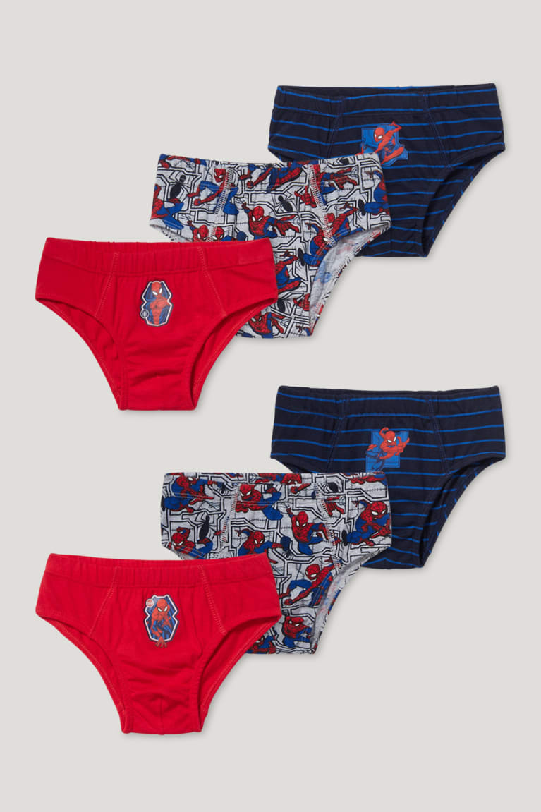 C&A Multipack Of 6 Spider-man Briefs Organic Puuvilla Poikien Alusvaatteet Punainen | 78XDPVSGR