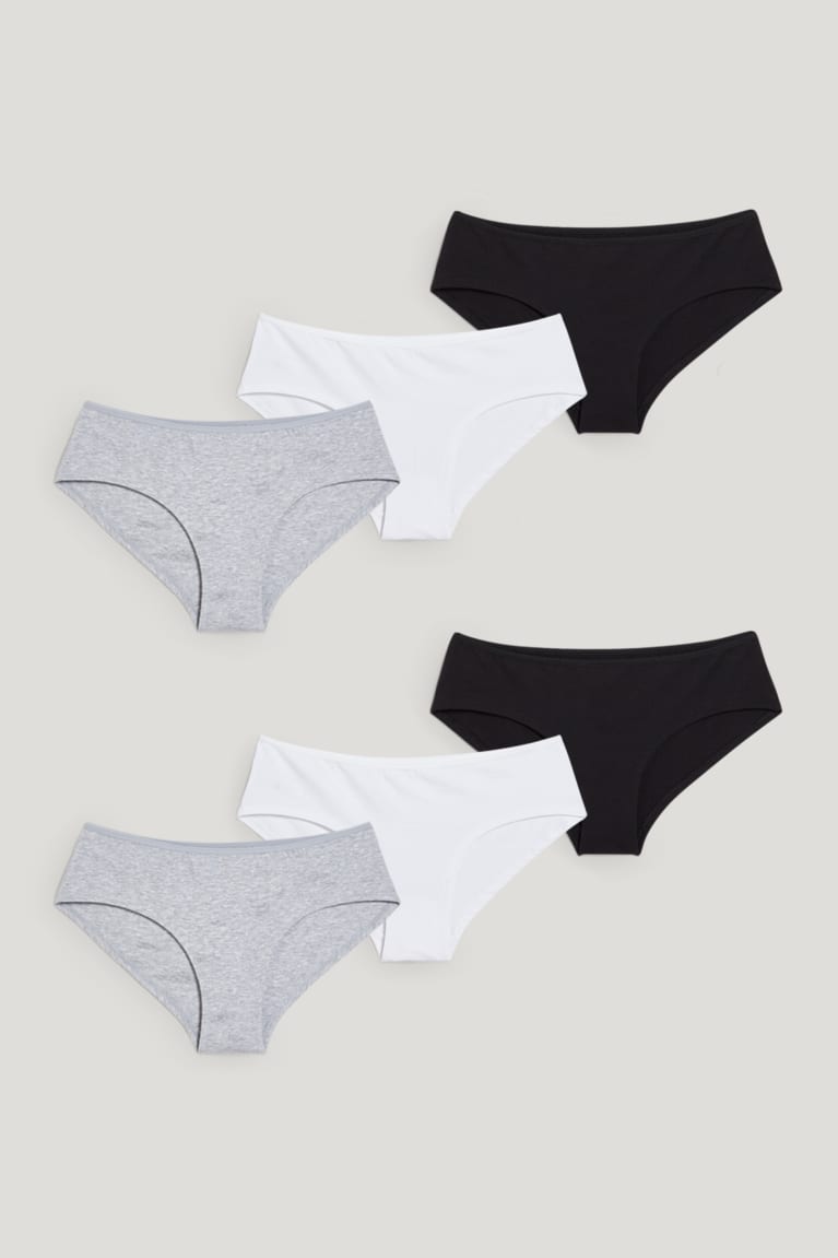 C&A Multipack Of 7 Hipster Briefs Naisten Alusvaatteet Harmaat Mustat | 59UHGJRON