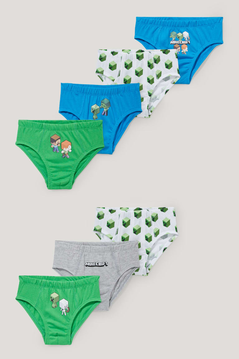 C&A Multipack Of 7 Minecraft Briefs Organic Puuvilla Poikien Alusvaatteet Vihreä | 91DMCJRIE