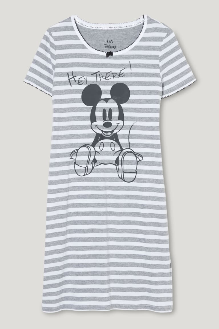 C&A NightStriped Mickey Mouse Naisten Yöasut Harmaat | 17IYAMQGV