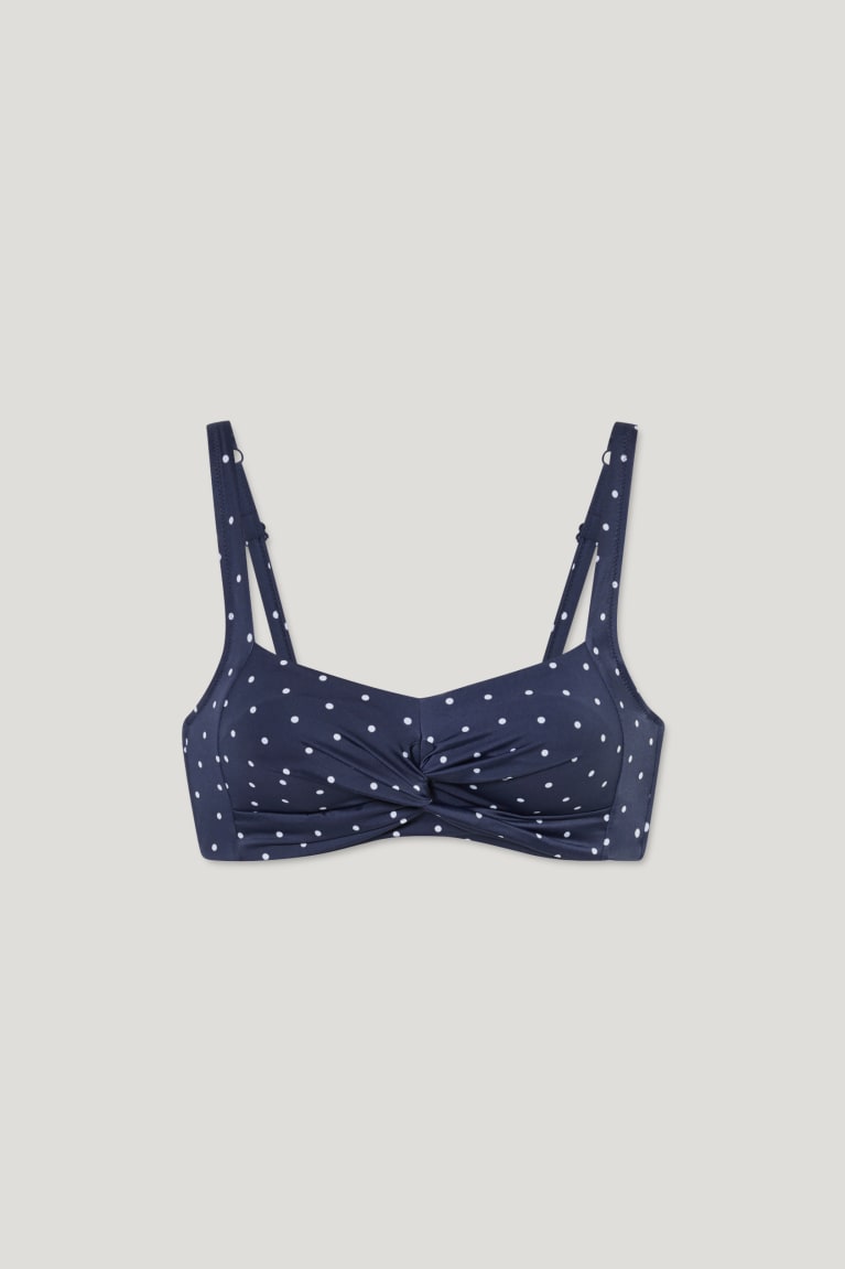 C&A Non-wired Mastectomy Bikini Polka Dot Naisten Uimapuvut Tummansininen | 45PZDRQHT