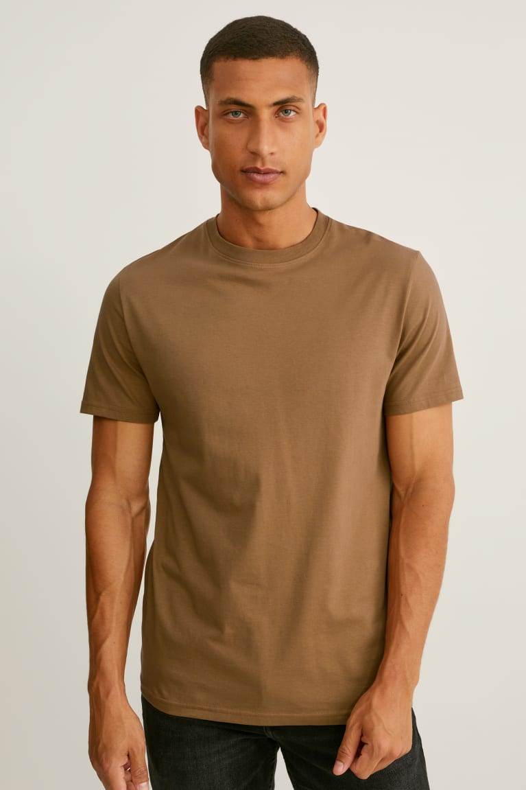 C&A Organic Puuvilla Miesten T Paidat Khaki | 58BWTGERS