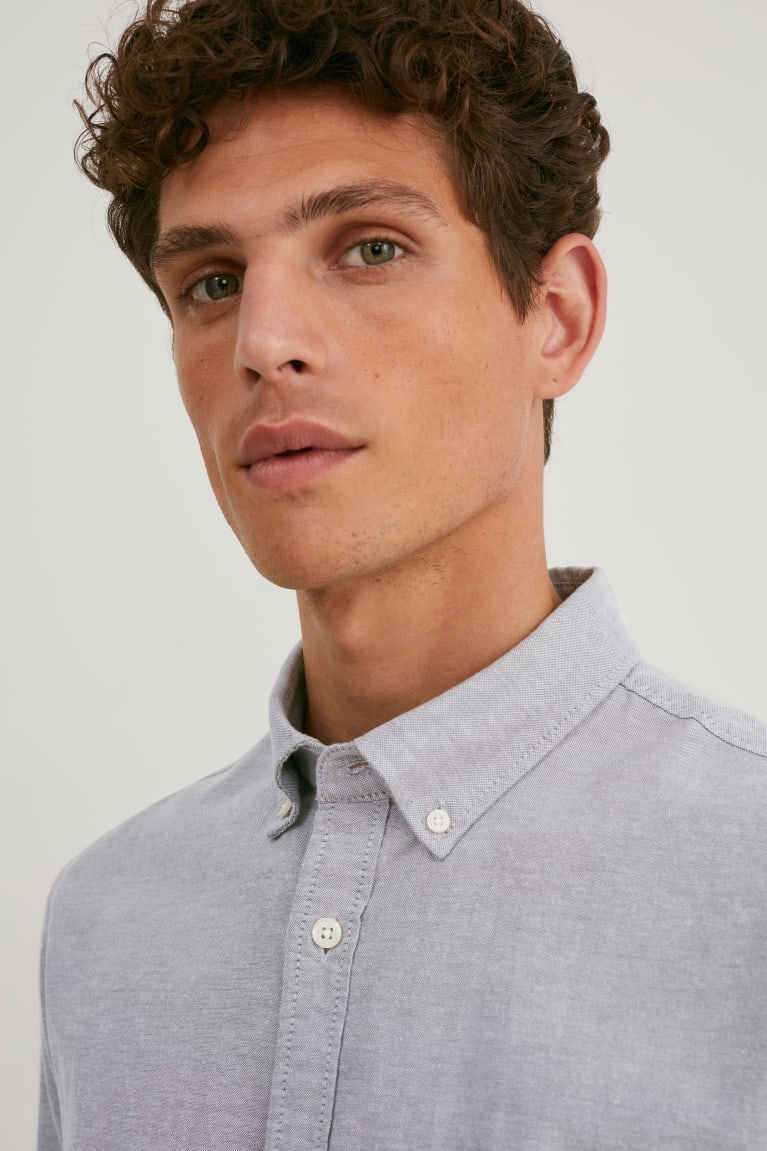 C&A Oxford Regular Fit Button-down Collar Miesten Paidat Harmaat | 54BMGZXPC