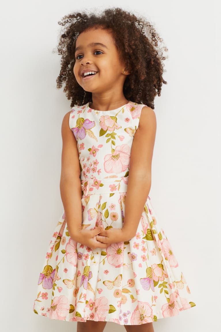 C&A Partywear Floral Tytön Mekko Valkoinen Pinkki | 21ADJVEKG