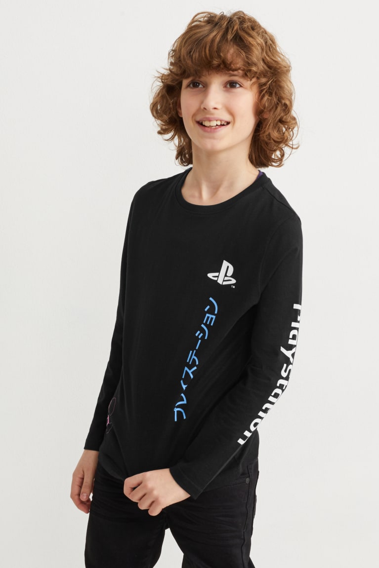 C&A Playstation Long Sleeve Poikien Topit Mustat | 21RMIWHKO