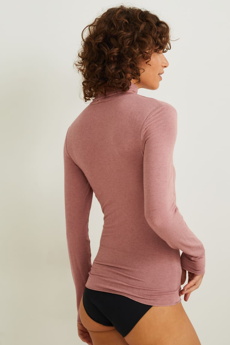 C&A Polo Neck Containing Cashmere Naisten Alusvaatteet Tummanpinkki | 86SBLRTFN