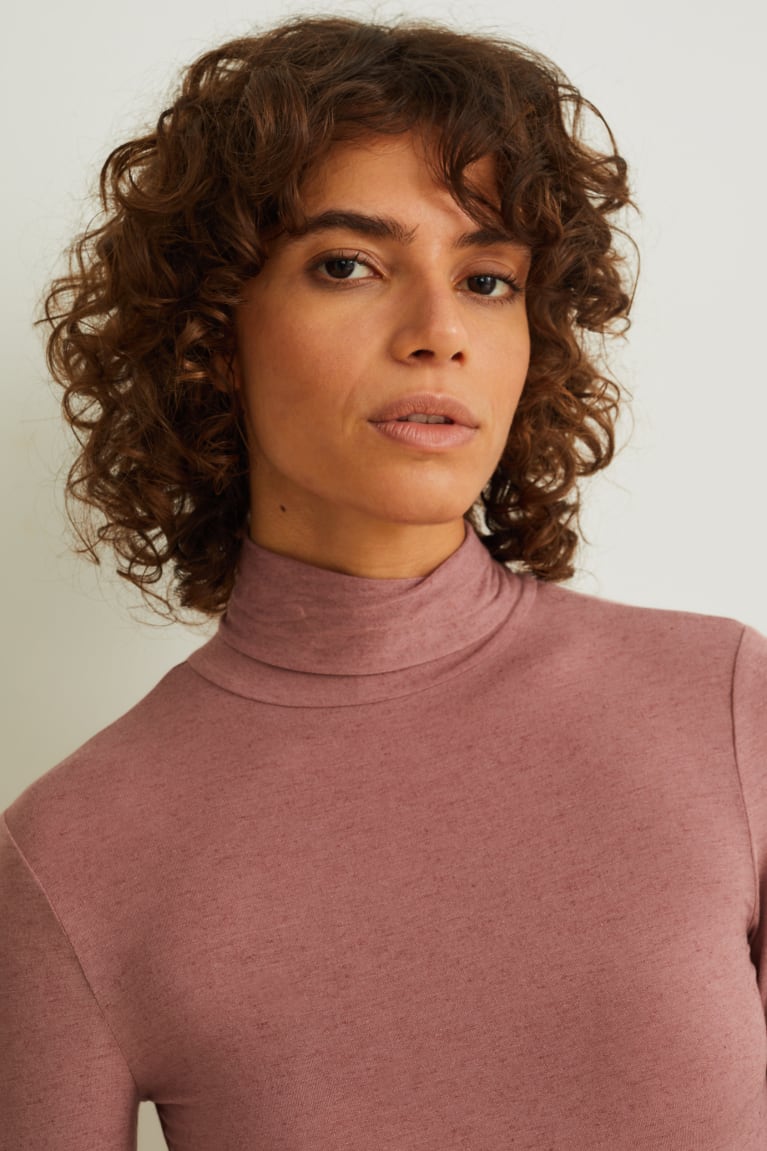 C&A Polo Neck Containing Cashmere Naisten Alusvaatteet Tummanpinkki | 86SBLRTFN