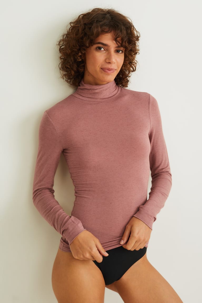 C&A Polo Neck Containing Cashmere Naisten Alusvaatteet Tummanpinkki | 86SBLRTFN