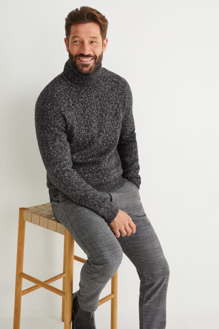 C&A Polo Neck Miesten Puserot Tummanharmaat | 42XKVTJGU