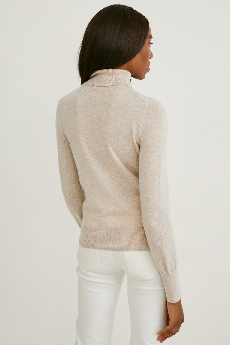 C&A Polo Neck Recycled Naisten Puserot Beige | 19WORJCZS