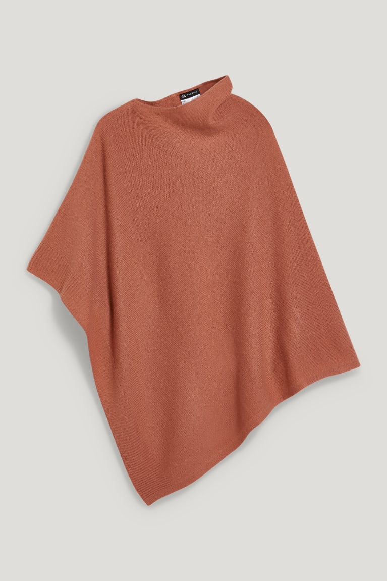 C&A Poncho With Cashmere Villa Blend Naisten Huppari Ruskea | 07PKDBJMQ