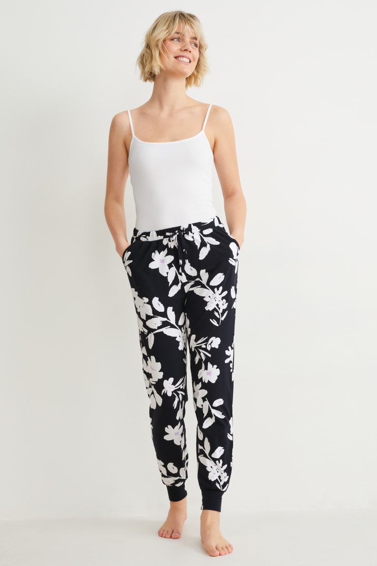 C&A Pyjama Bottoms Floral Naisten Yöasut Tummansininen | 92XGYHQTO