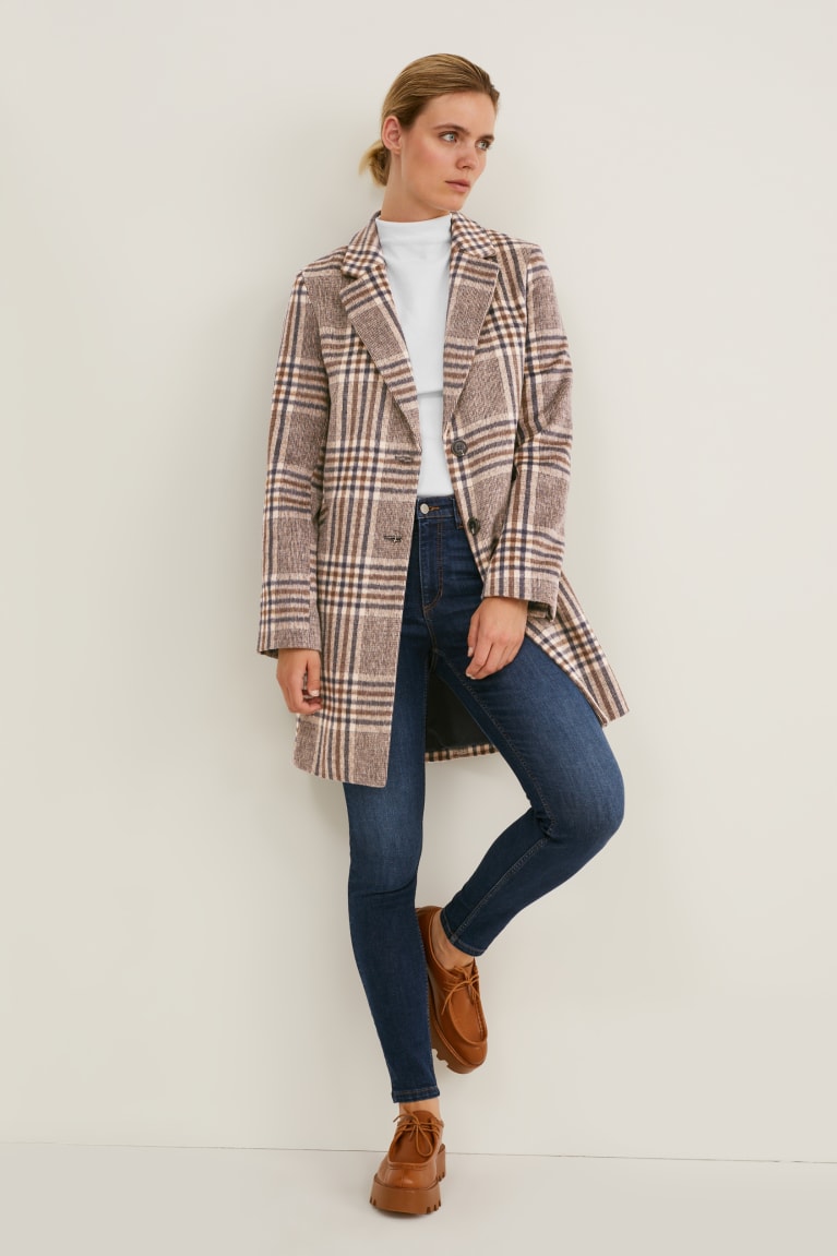 C&A Recycled Check Naisten Takit Beige | 82DNCYUFZ