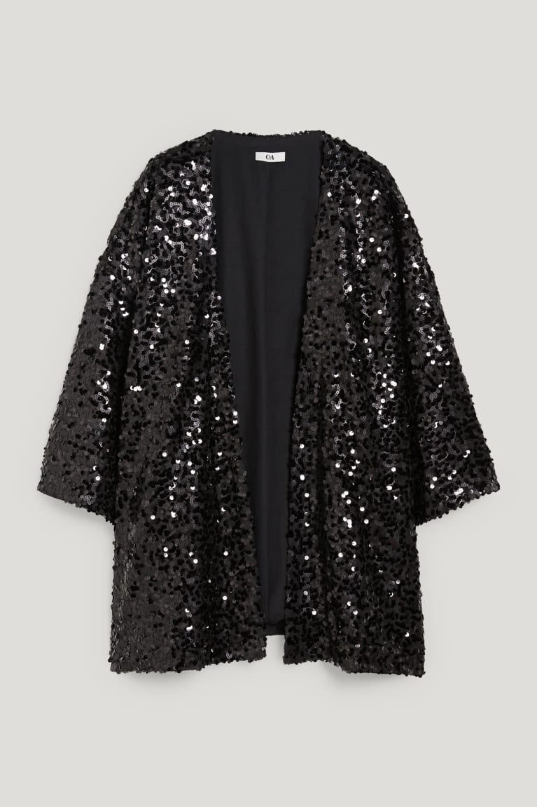 C&A Sequin Kimono Shiny Naisten Huppari Mustat | 31DOHNKCB