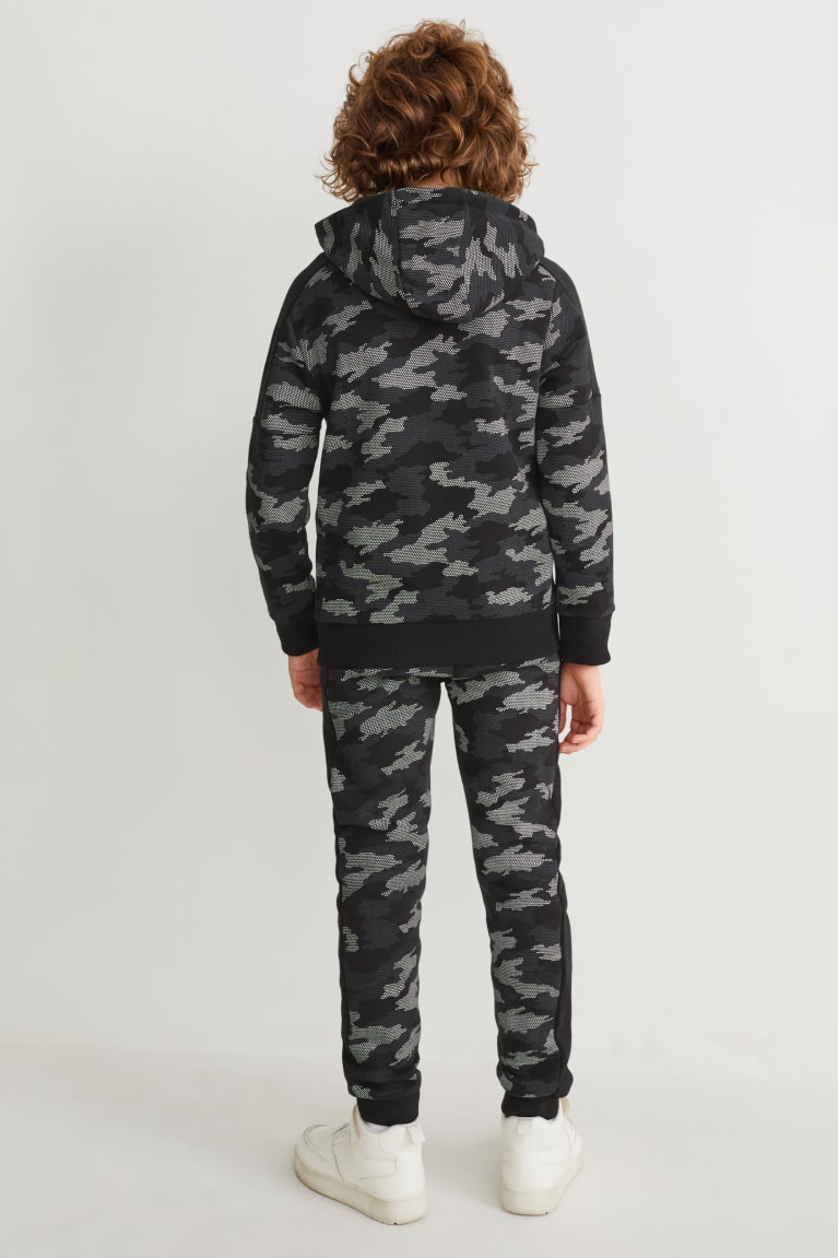 C&A Set Zip-through With Hood And Joggers 2 Piece Poikien Suorat Housut Camouflage | 24WNKMFDB