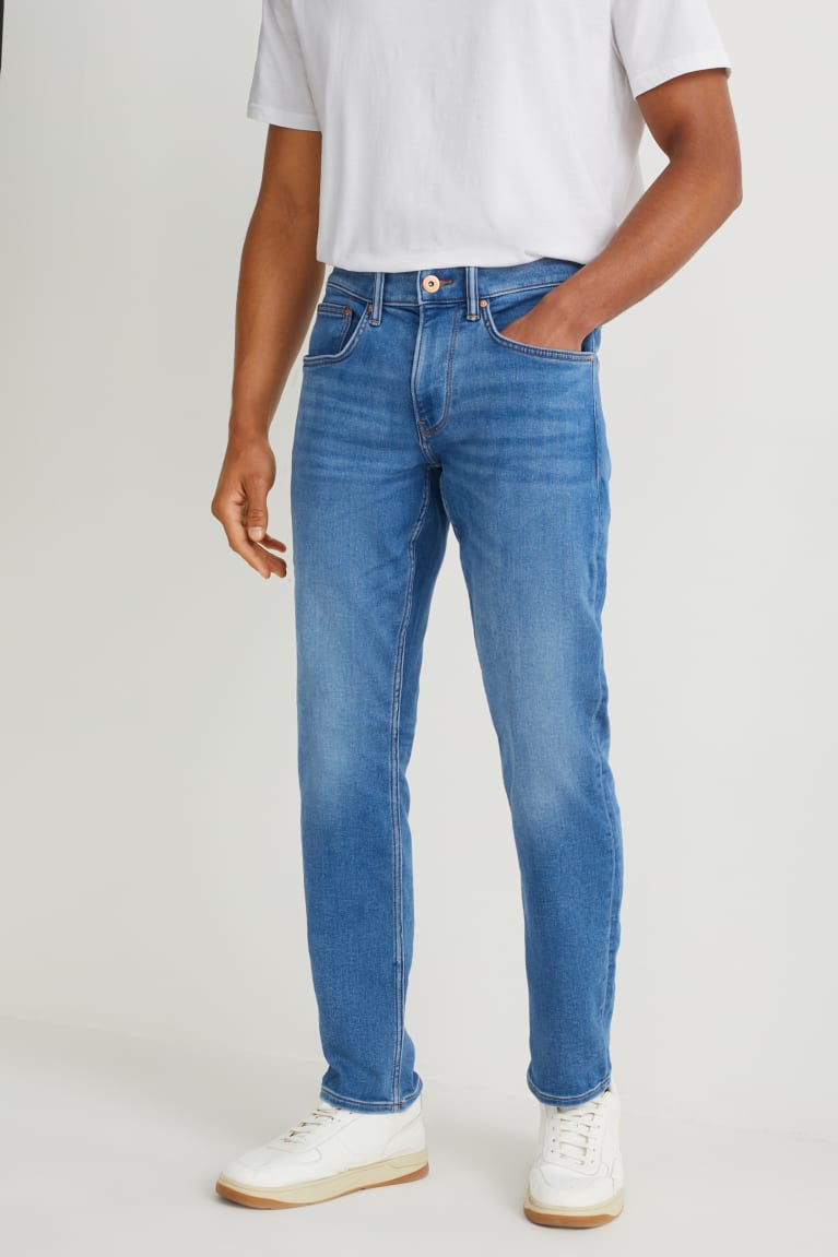 C&A Slim Flex Jog Denim With Organic Puuvilla Miesten Farkut Sininen | 84YEKVHTR