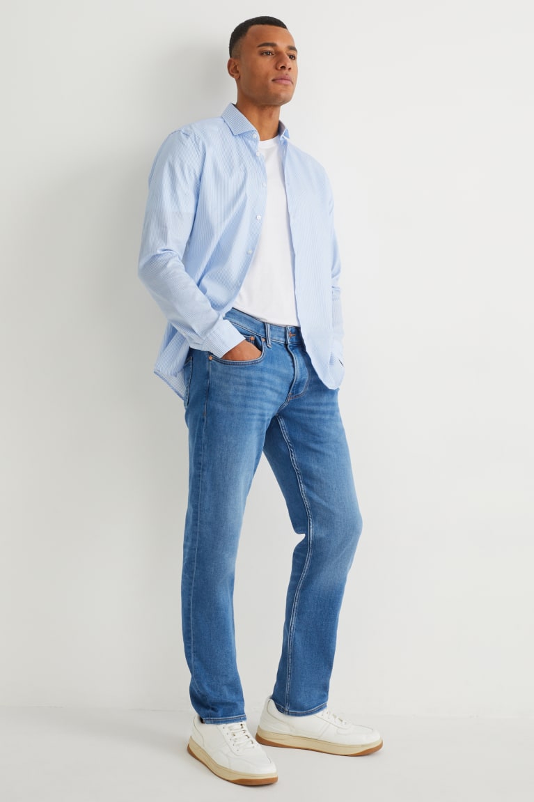 C&A Slim Flex Jog Denim With Organic Puuvilla Miesten Farkut Sininen | 84YEKVHTR