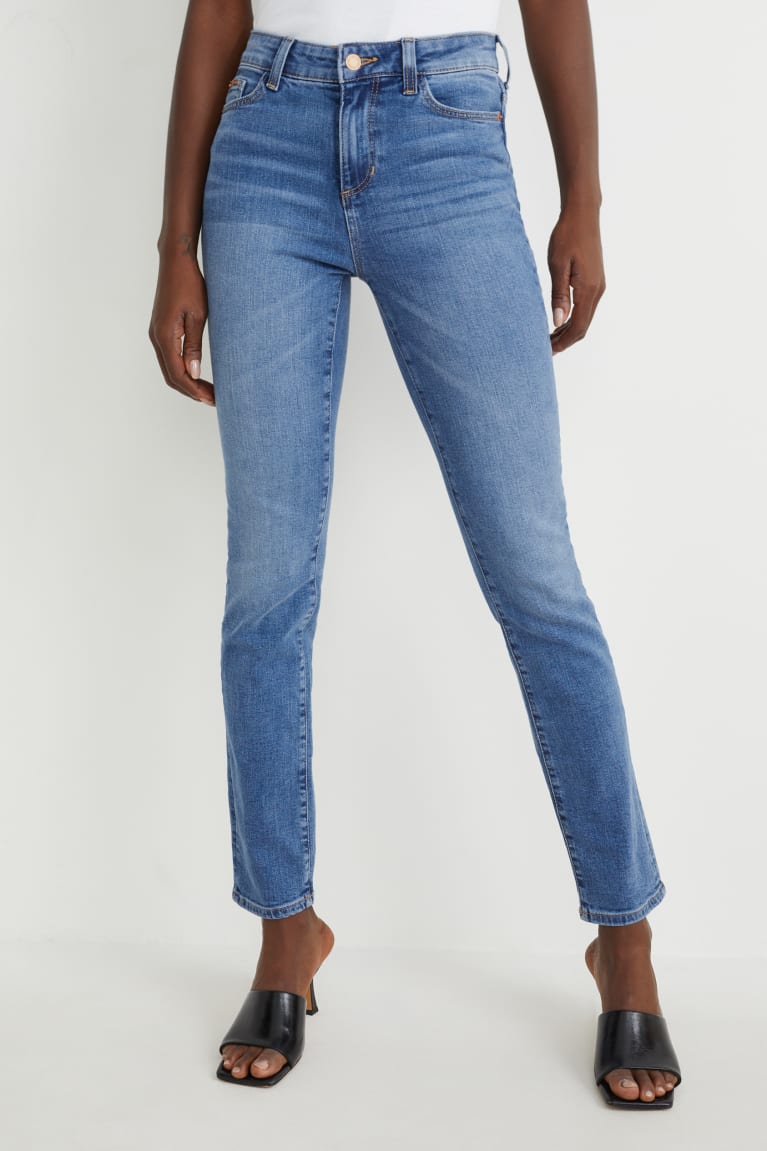 C&A Slim Mid-rise Vyötärö Lycra® Recycled Naisten Farkut Sininen | 62QEVLFMA