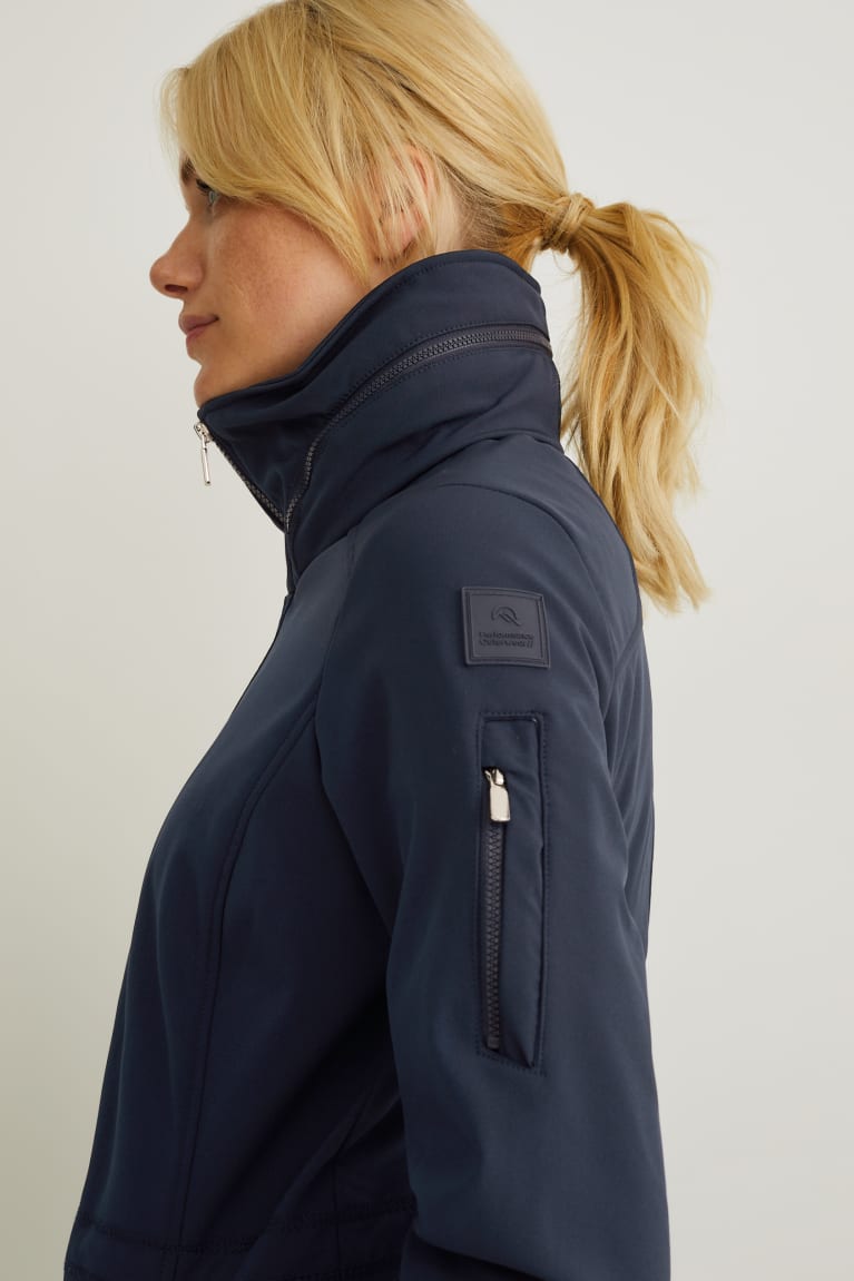 C&A Softshell With Hood Bionic-finish®eco Recycled Naisten Takit Tummansininen | 20XRJSZFQ