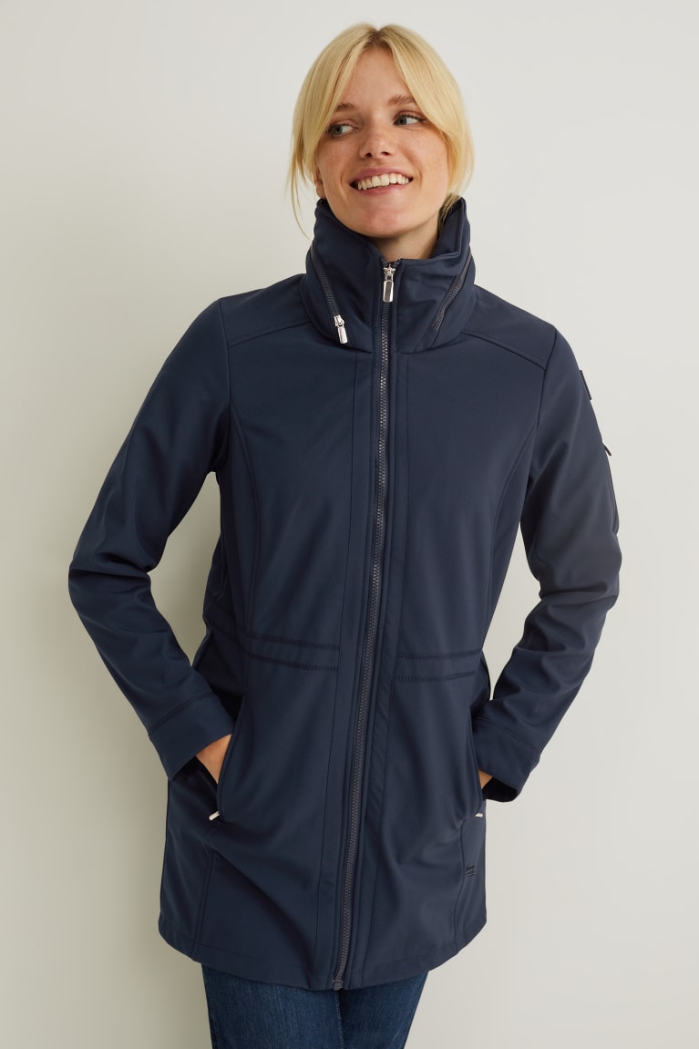 C&A Softshell With Hood Bionic-finish®eco Recycled Naisten Takit Tummansininen | 20XRJSZFQ