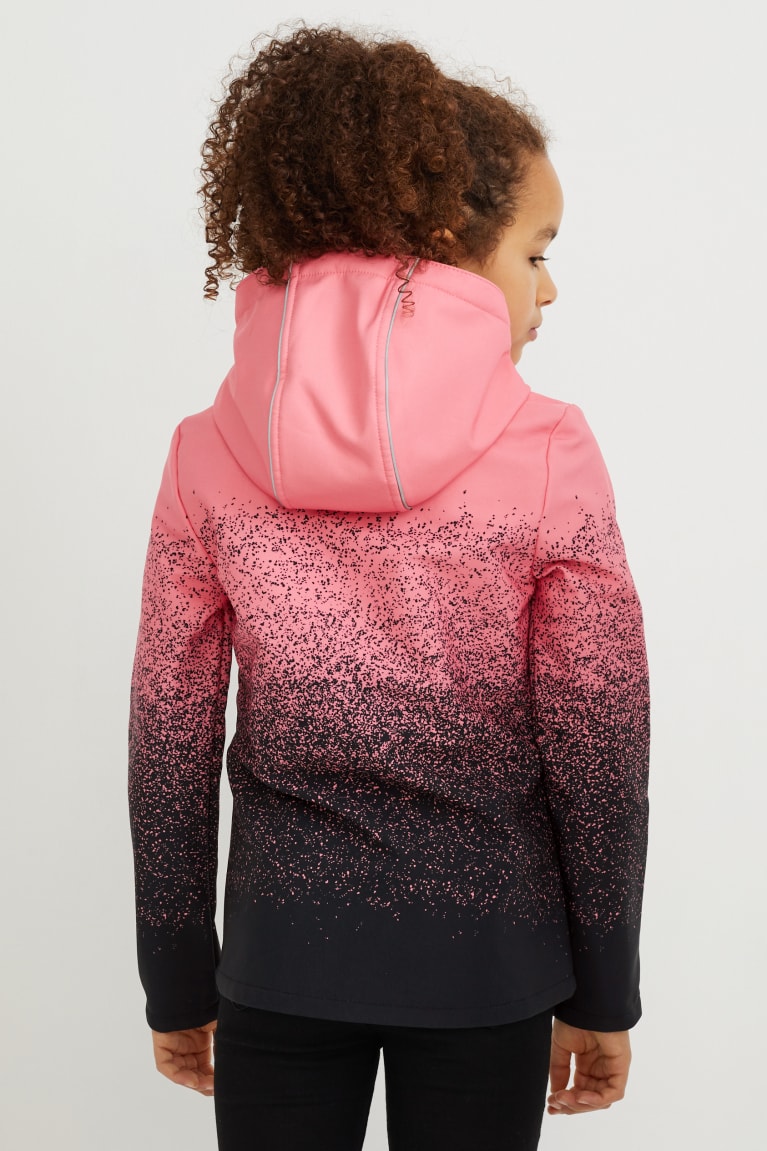 C&A Softshell With Hood Tytön Takki Mustat Pinkki | 04CBAZTYE