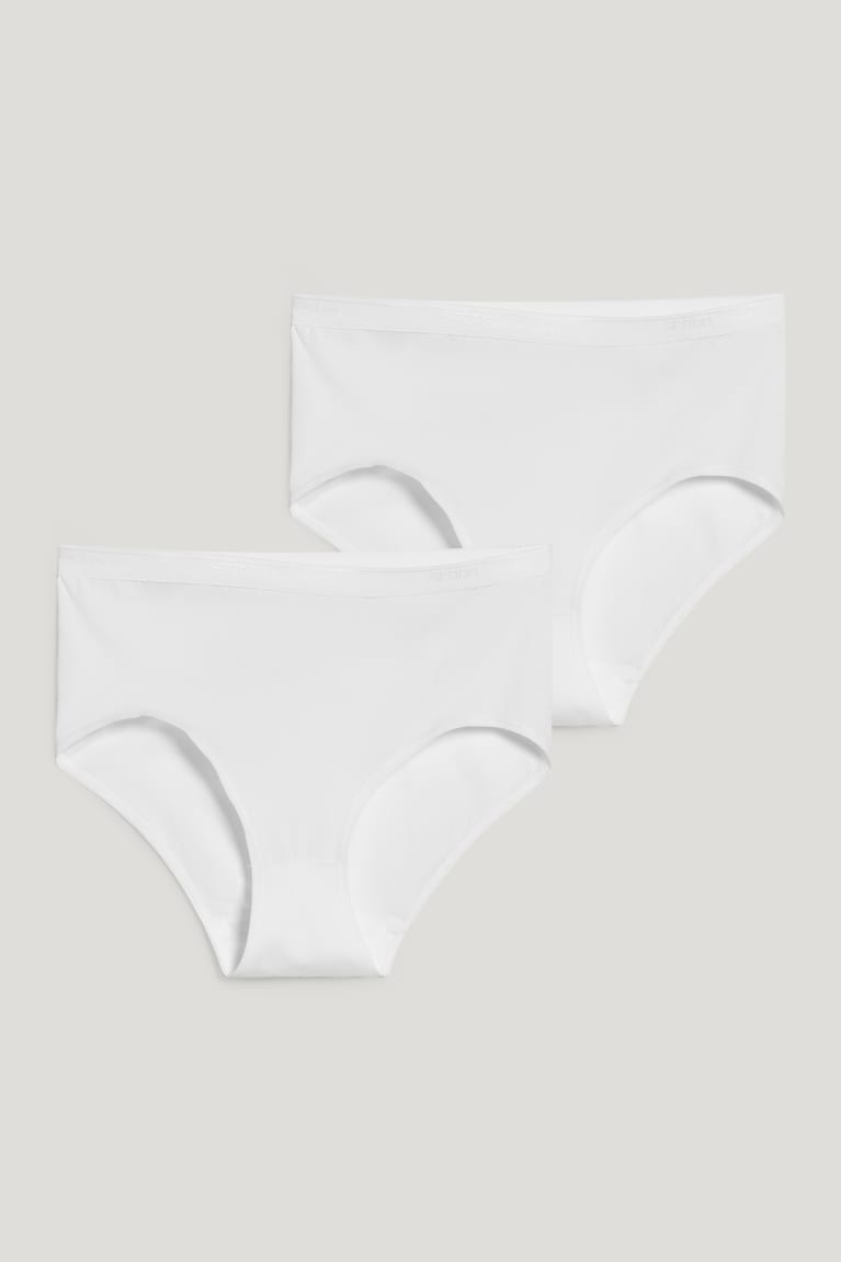 C&A Speidel Multipack Of 2 Briefs With Organic Puuvilla Naisten Alusvaatteet Valkoinen | 03FEZNAIK