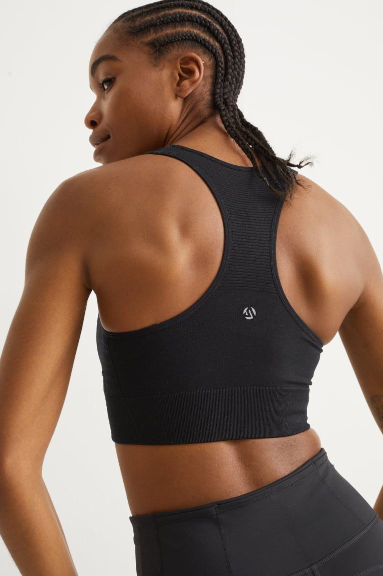 C&A Sports Bra Pehmustettu Lycra® Recycled Naisten Alusvaatteet Mustat | 02RZNVEFG