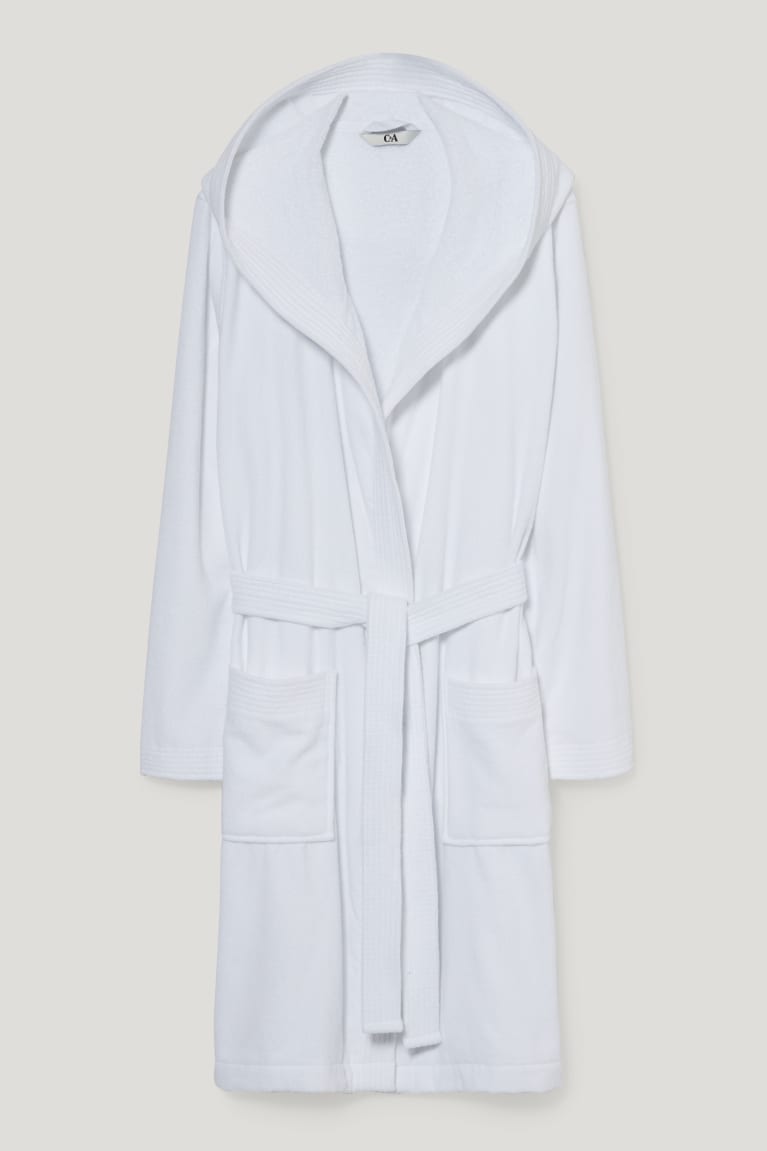 C&A Terry Bathrobe With Hood Naisten Yöasut Valkoinen | 92FDEGPMZ