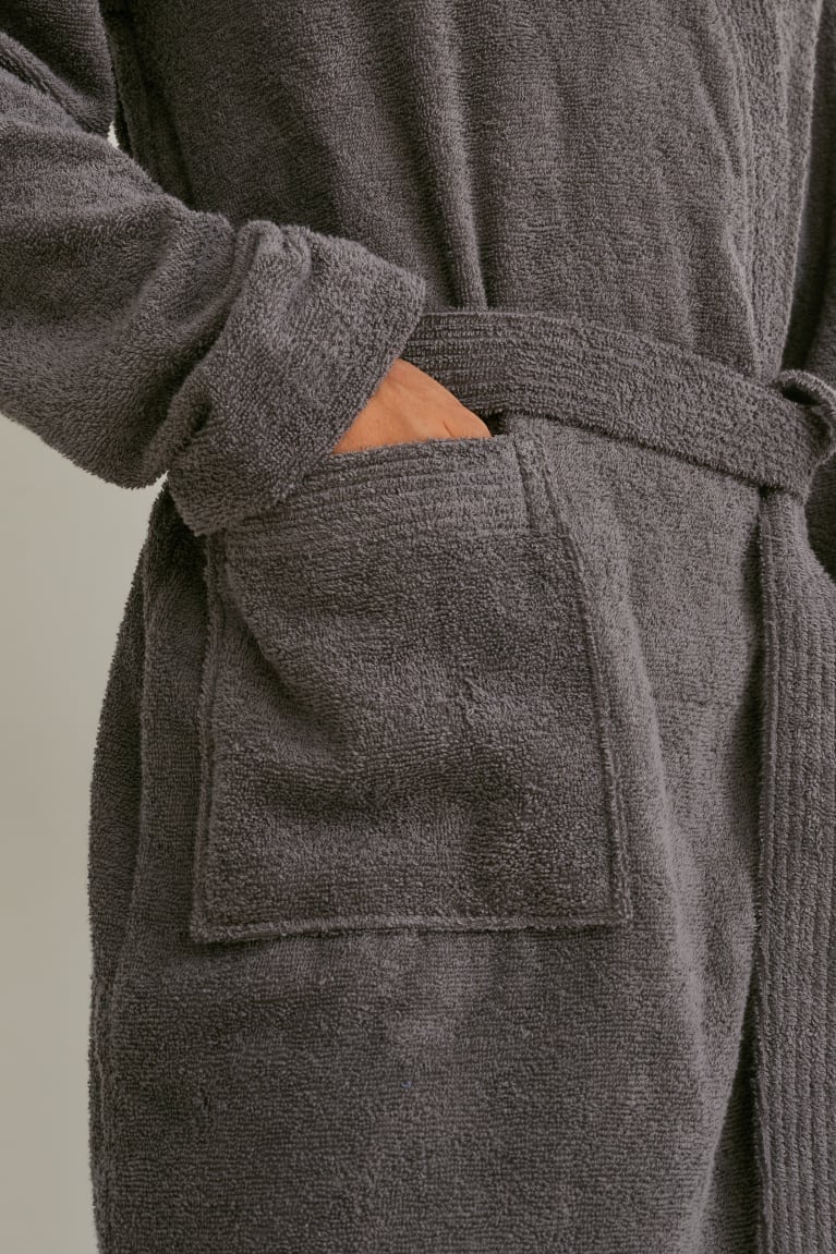 C&A Terry Cloth Bathrobe Organic Puuvilla Miesten Alusvaatteet Harmaat Ruskea | 41XWBRVLJ